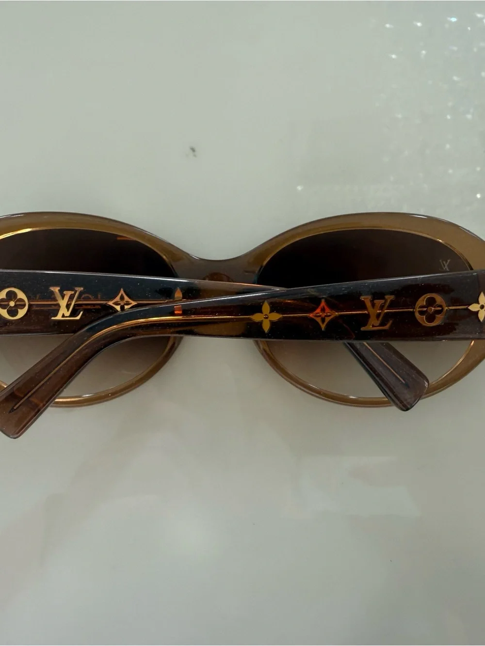 Louis Vuitton Amber Brown Round Sunglasses monogram